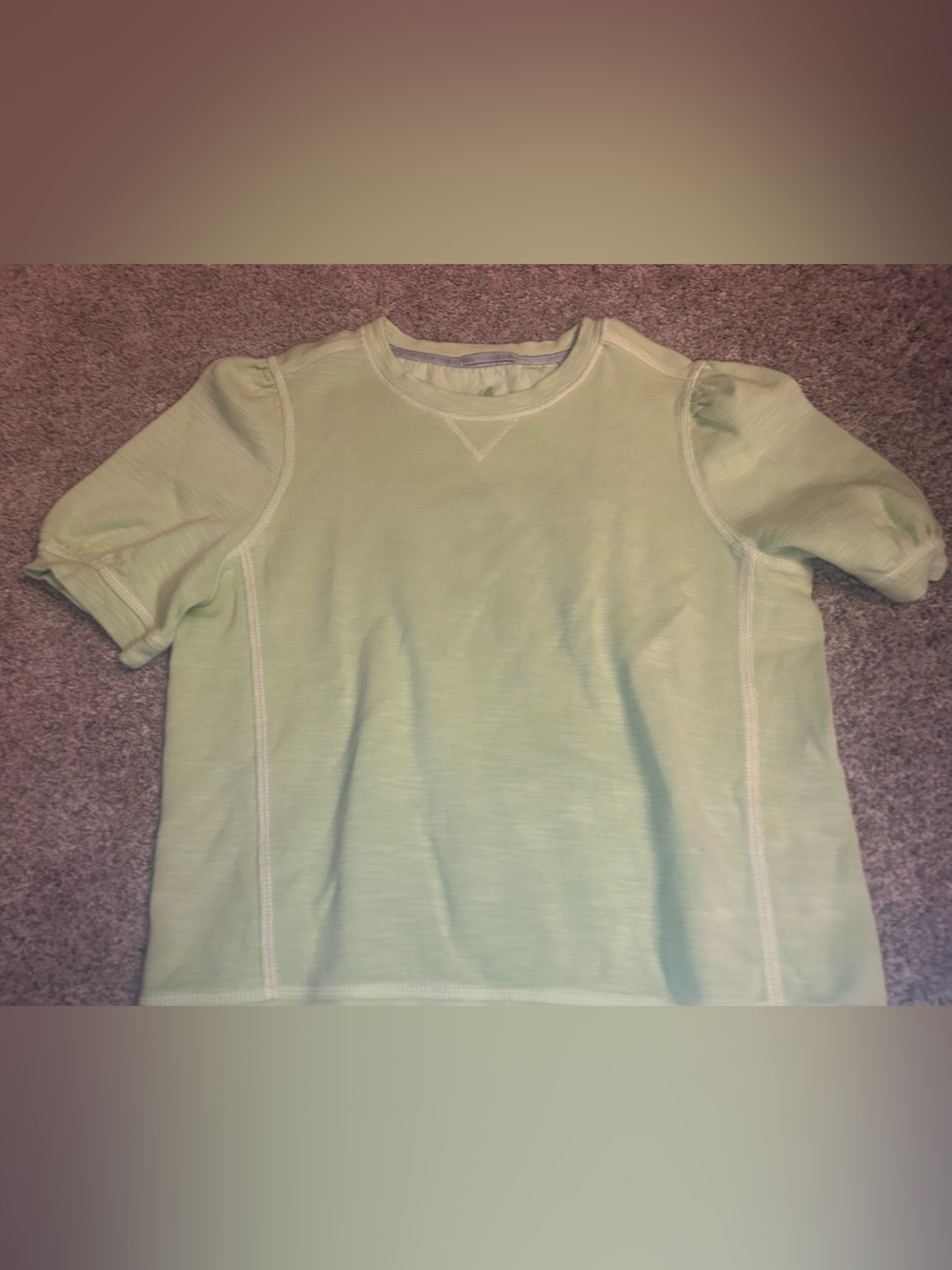 Tommy Bahama Women's M Pima Cotton Tencel Blend Crewneck Tee Lime Green Shirt